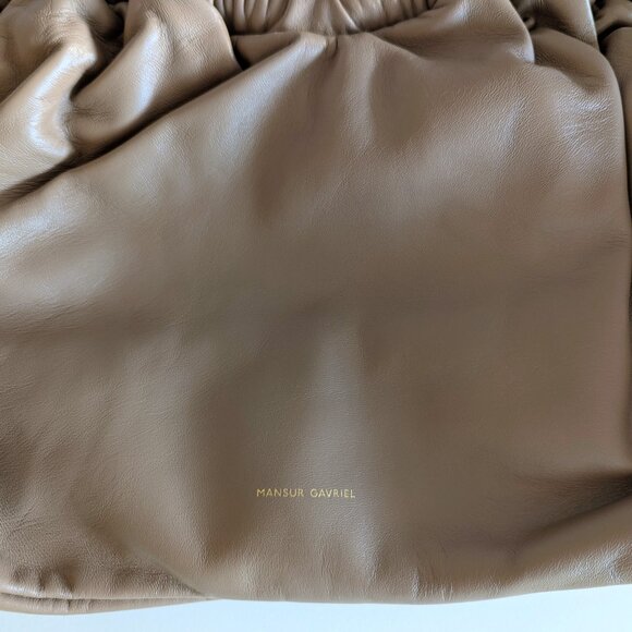 Mansur Gavriel  Lambskin Cloud Clutch Biscotto Leather Hand Bag W/Dust Bag NWOT - Picture 8 of 15